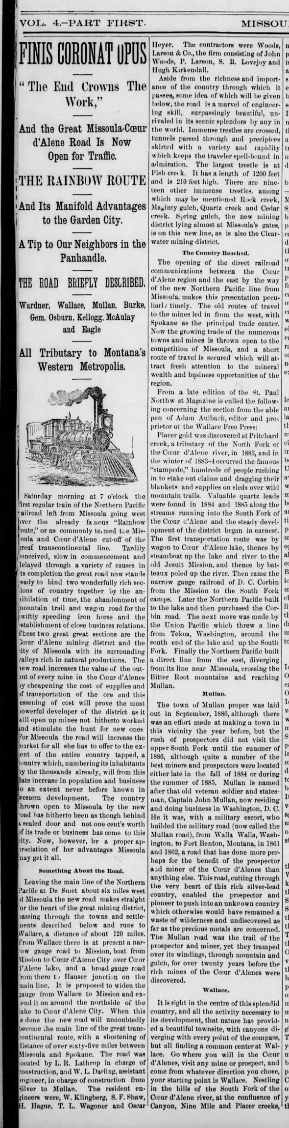 Clipping from Missoula Weekly Gazette